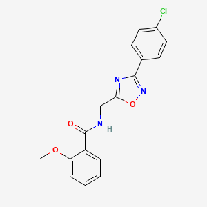 molecular formula C17H14ClN3O3 B4242063 N-{[3-(4-chlorophenyl)-1,2,4-oxadiazol-5-yl]methyl}-2-methoxybenzamide 