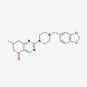 2-[4-(1,3-benzodioxol-5-ylmethyl)piperazin-1-yl]-7-methyl-7,8-dihydroquinazolin-5(6H)-one