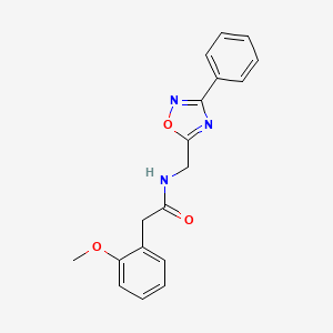 molecular formula C18H17N3O3 B4242120 2-(2-methoxyphenyl)-N-[(3-phenyl-1,2,4-oxadiazol-5-yl)methyl]acetamide 