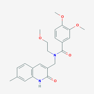 molecular formula C23H26N2O5 B4242128 N-[(2-hydroxy-7-methyl-3-quinolinyl)methyl]-3,4-dimethoxy-N-(2-methoxyethyl)benzamide 