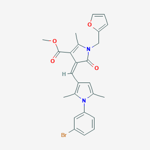 molecular formula C25H23BrN2O4 B424213 methyl (4Z)-4-{[1-(3-bromophenyl)-2,5-dimethyl-1H-pyrrol-3-yl]methylidene}-1-(furan-2-ylmethyl)-2-methyl-5-oxo-4,5-dihydro-1H-pyrrole-3-carboxylate 
