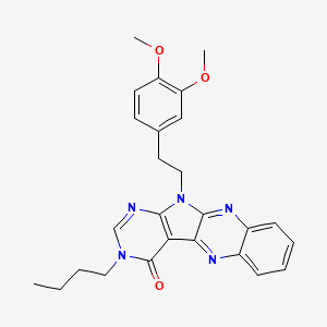 molecular formula C26H27N5O3 B4242147 13-butyl-17-[2-(3,4-dimethoxyphenyl)ethyl]-2,9,13,15,17-pentazatetracyclo[8.7.0.03,8.011,16]heptadeca-1,3,5,7,9,11(16),14-heptaen-12-one 