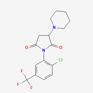 molecular formula C16H16ClF3N2O2 B4242159 1-[2-Chloro-5-(trifluoromethyl)phenyl]-3-piperidin-1-ylpyrrolidine-2,5-dione 