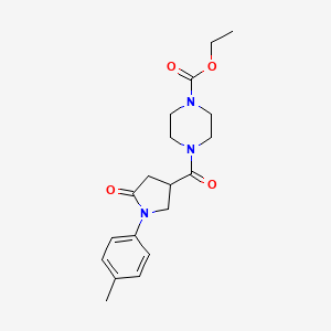 ethyl 4-{[1-(4-methylphenyl)-5-oxo-3-pyrrolidinyl]carbonyl}-1-piperazinecarboxylate