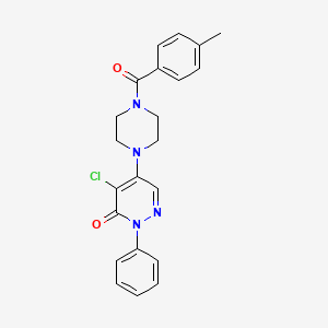 molecular formula C22H21ClN4O2 B4242179 4-chloro-5-{4-[(4-methylphenyl)carbonyl]piperazin-1-yl}-2-phenylpyridazin-3(2H)-one 