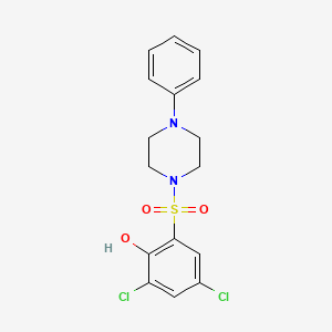 molecular formula C16H16Cl2N2O3S B4242185 2,4-Dichloro-6-(4-phenylpiperazin-1-yl)sulfonylphenol 