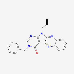 molecular formula C22H17N5O B4242187 11-allyl-3-benzyl-3,11-dihydro-4H-pyrimido[5',4':4,5]pyrrolo[2,3-b]quinoxalin-4-one 