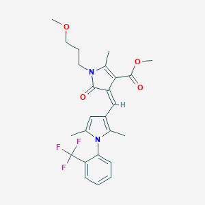 molecular formula C25H27F3N2O4 B424220 methyl (4Z)-4-({2,5-dimethyl-1-[2-(trifluoromethyl)phenyl]-1H-pyrrol-3-yl}methylidene)-1-(3-methoxypropyl)-2-methyl-5-oxo-4,5-dihydro-1H-pyrrole-3-carboxylate 