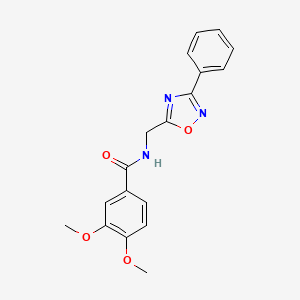 molecular formula C18H17N3O4 B4242235 3,4-dimethoxy-N-[(3-phenyl-1,2,4-oxadiazol-5-yl)methyl]benzamide 