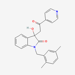 1-(2,5-dimethylbenzyl)-3-hydroxy-3-[2-oxo-2-(4-pyridinyl)ethyl]-1,3-dihydro-2H-indol-2-one