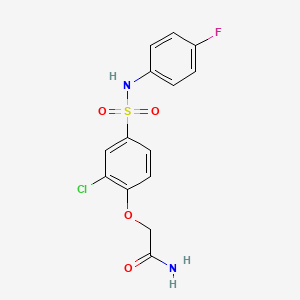 molecular formula C14H12ClFN2O4S B4242297 2-[2-Chloro-4-[(4-fluorophenyl)sulfamoyl]phenoxy]acetamide 