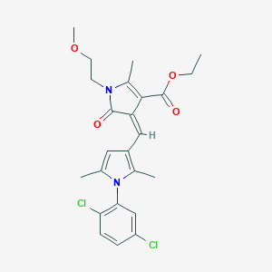 molecular formula C24H26Cl2N2O4 B424230 ethyl (4Z)-4-{[1-(2,5-dichlorophenyl)-2,5-dimethyl-1H-pyrrol-3-yl]methylidene}-1-(2-methoxyethyl)-2-methyl-5-oxo-4,5-dihydro-1H-pyrrole-3-carboxylate 