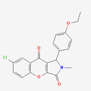 molecular formula C20H16ClNO4 B4242321 7-chloro-1-(4-ethoxyphenyl)-2-methyl-1,2-dihydrochromeno[2,3-c]pyrrole-3,9-dione 