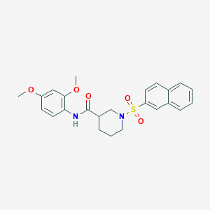 molecular formula C24H26N2O5S B4242330 N-(2,4-dimethoxyphenyl)-1-naphthalen-2-ylsulfonylpiperidine-3-carboxamide 