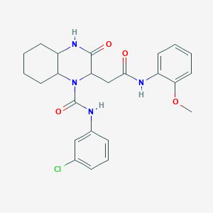 molecular formula C24H27ClN4O4 B4242333 N-(3-chlorophenyl)-2-{2-[(2-methoxyphenyl)amino]-2-oxoethyl}-3-oxooctahydroquinoxaline-1(2H)-carboxamide 