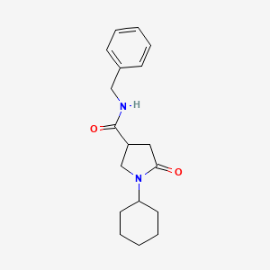 molecular formula C18H24N2O2 B4242334 N-benzyl-1-cyclohexyl-5-oxopyrrolidine-3-carboxamide 