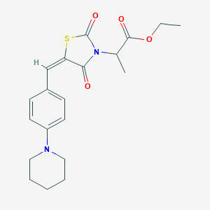 molecular formula C20H24N2O4S B424235 Ethyl 2-[2,4-dioxo-5-(4-piperidin-1-ylbenzylidene)-1,3-thiazolidin-3-yl]propanoate 