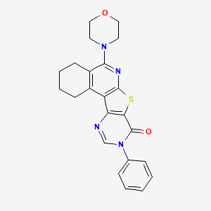 8-morpholin-4-yl-14-phenyl-11-thia-9,14,16-triazatetracyclo[8.7.0.02,7.012,17]heptadeca-1(10),2(7),8,12(17),15-pentaen-13-one