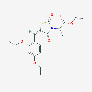 molecular formula C19H23NO6S B424237 ethyl 2-[(5E)-5-(2,4-diethoxybenzylidene)-2,4-dioxo-1,3-thiazolidin-3-yl]propanoate 
