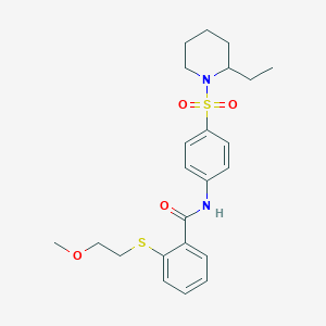 N-{4-[(2-ethylpiperidin-1-yl)sulfonyl]phenyl}-2-[(2-methoxyethyl)sulfanyl]benzamide