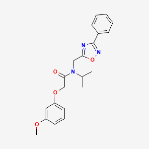 molecular formula C21H23N3O4 B4242401 2-(3-methoxyphenoxy)-N-[(3-phenyl-1,2,4-oxadiazol-5-yl)methyl]-N-(propan-2-yl)acetamide 