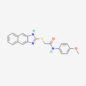 molecular formula C20H17N3O2S B4242405 N-(4-METHOXYPHENYL)-2-{1H-NAPHTHO[2,3-D]IMIDAZOL-2-YLSULFANYL}ACETAMIDE 