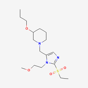 molecular formula C17H31N3O4S B4242426 1-{[2-(ethylsulfonyl)-1-(2-methoxyethyl)-1H-imidazol-5-yl]methyl}-3-propoxypiperidine 