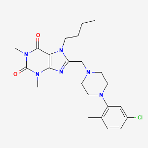 7-butyl-8-{[4-(5-chloro-2-methylphenyl)piperazin-1-yl]methyl}-1,3-dimethyl-2,3,6,7-tetrahydro-1H-purine-2,6-dione