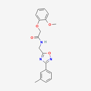 molecular formula C19H19N3O4 B4242435 2-(2-methoxyphenoxy)-N-{[3-(3-methylphenyl)-1,2,4-oxadiazol-5-yl]methyl}acetamide 