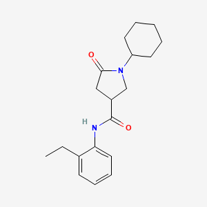 1-cyclohexyl-N-(2-ethylphenyl)-5-oxopyrrolidine-3-carboxamide