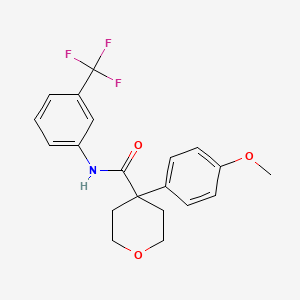 molecular formula C20H20F3NO3 B4242460 4-(4-methoxyphenyl)-N-[3-(trifluoromethyl)phenyl]oxane-4-carboxamide 