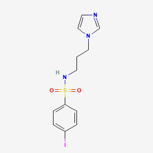 molecular formula C12H14IN3O2S B4242479 N-[3-(1H-IMIDAZOL-1-YL)PROPYL]-4-IODOBENZENE-1-SULFONAMIDE 