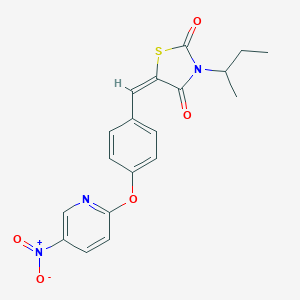 (5E)-3-(butan-2-yl)-5-{4-[(5-nitropyridin-2-yl)oxy]benzylidene}-1,3-thiazolidine-2,4-dione
