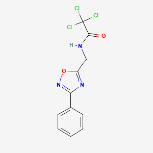 2,2,2-trichloro-N-[(3-phenyl-1,2,4-oxadiazol-5-yl)methyl]acetamide