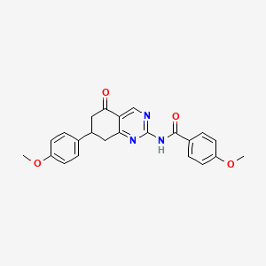 molecular formula C23H21N3O4 B4242510 4-methoxy-N-[7-(4-methoxyphenyl)-5-oxo-5,6,7,8-tetrahydro-2-quinazolinyl]benzamide 