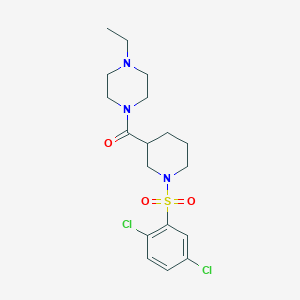 molecular formula C18H25Cl2N3O3S B4242511 [1-(2,5-Dichlorophenyl)sulfonylpiperidin-3-yl]-(4-ethylpiperazin-1-yl)methanone 