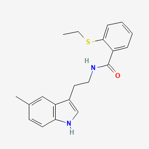 molecular formula C20H22N2OS B4242512 2-(ethylsulfanyl)-N-[2-(5-methyl-1H-indol-3-yl)ethyl]benzamide 