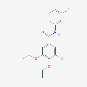 molecular formula C17H17ClFNO3 B4242552 3-chloro-4,5-diethoxy-N-(3-fluorophenyl)benzamide 