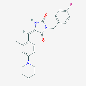 3-(4-Fluorobenzyl)-5-(2-methyl-4-piperidin-1-ylbenzylidene)imidazolidine-2,4-dione