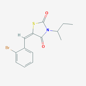 molecular formula C14H14BrNO2S B424257 (5E)-5-(2-bromobenzylidene)-3-(butan-2-yl)-1,3-thiazolidine-2,4-dione 