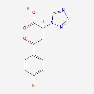 molecular formula C12H10BrN3O3 B4242577 4-(4-bromophenyl)-4-oxo-2-(1H-1,2,4-triazol-1-yl)butanoic acid 