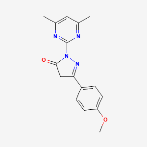 molecular formula C16H16N4O2 B4242601 1-(4,6-Dimethylpyrimidin-2-yl)-3-(4-methoxyphenyl)-2-pyrazolin-5-one 