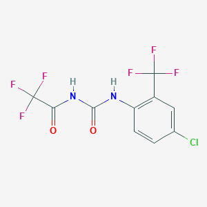 molecular formula C10H5ClF6N2O2 B4242602 N-({[4-chloro-2-(trifluoromethyl)phenyl]amino}carbonyl)-2,2,2-trifluoroacetamide 