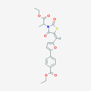 Ethyl 4-(5-{[3-(2-ethoxy-1-methyl-2-oxoethyl)-2,4-dioxo-1,3-thiazolidin-5-ylidene]methyl}-2-furyl)benzoate
