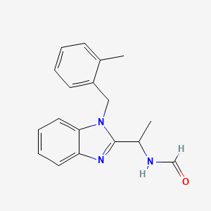 molecular formula C18H19N3O B4242659 N-(1-{1-[(2-METHYLPHENYL)METHYL]-1H-1,3-BENZODIAZOL-2-YL}ETHYL)FORMAMIDE 