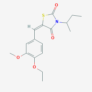 molecular formula C17H21NO4S B424266 (5E)-3-(butan-2-yl)-5-(4-ethoxy-3-methoxybenzylidene)-1,3-thiazolidine-2,4-dione 