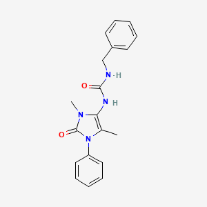 molecular formula C19H20N4O2 B4242660 N-benzyl-N'-(3,5-dimethyl-2-oxo-1-phenyl-2,3-dihydro-1H-imidazol-4-yl)urea 