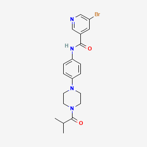 molecular formula C20H23BrN4O2 B4242690 5-bromo-N-[4-[4-(2-methylpropanoyl)piperazin-1-yl]phenyl]pyridine-3-carboxamide 