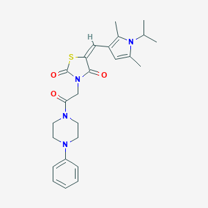 (5E)-5-[(2,5-dimethyl-1-propan-2-ylpyrrol-3-yl)methylidene]-3-[2-oxo-2-(4-phenylpiperazin-1-yl)ethyl]-1,3-thiazolidine-2,4-dione