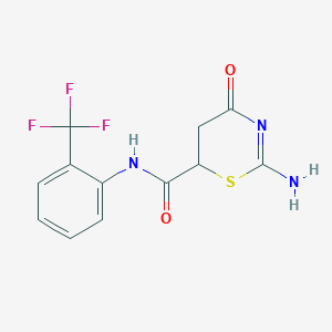 2-amino-4-oxo-N-[2-(trifluoromethyl)phenyl]-5,6-dihydro-4H-1,3-thiazine-6-carboxamide